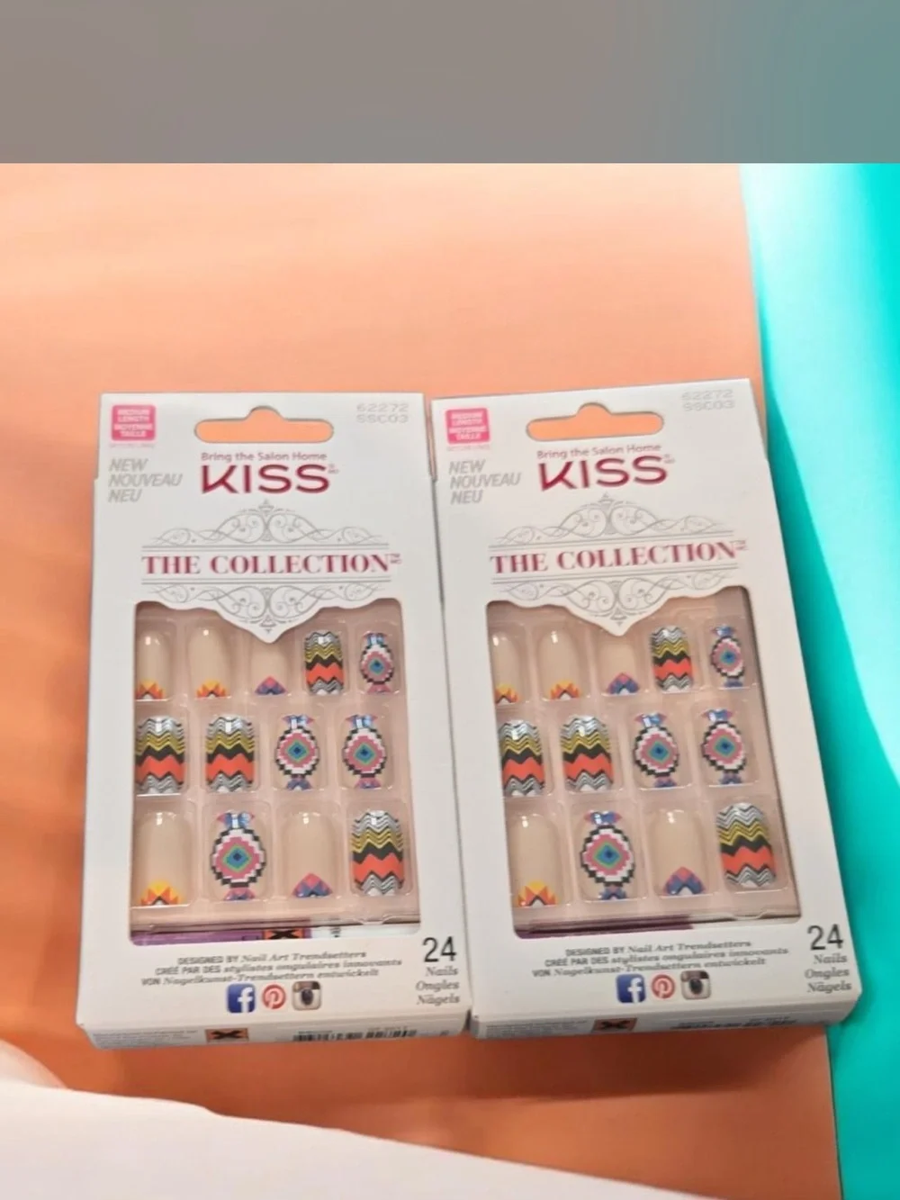 Kiss Kids Nail Set – Multicolor Aztec Accent